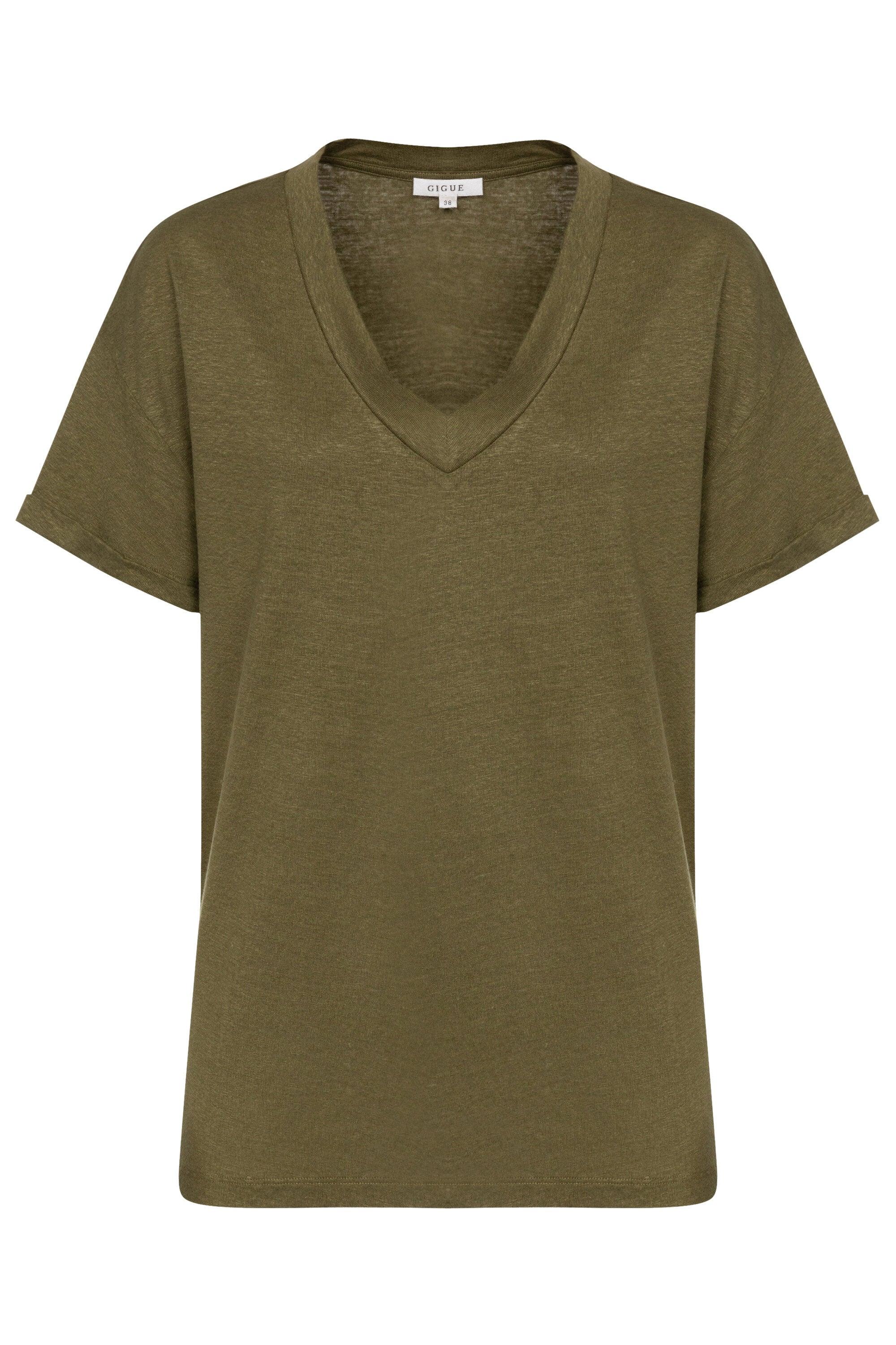 T-Shirt Olijfgroen Gigue ( Sene/2571 ) - Delaere Womenswear