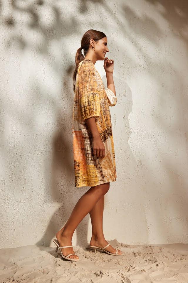 Kleedje Oranje Her ( Benita 111/235 ) - Delaere Womenswear
