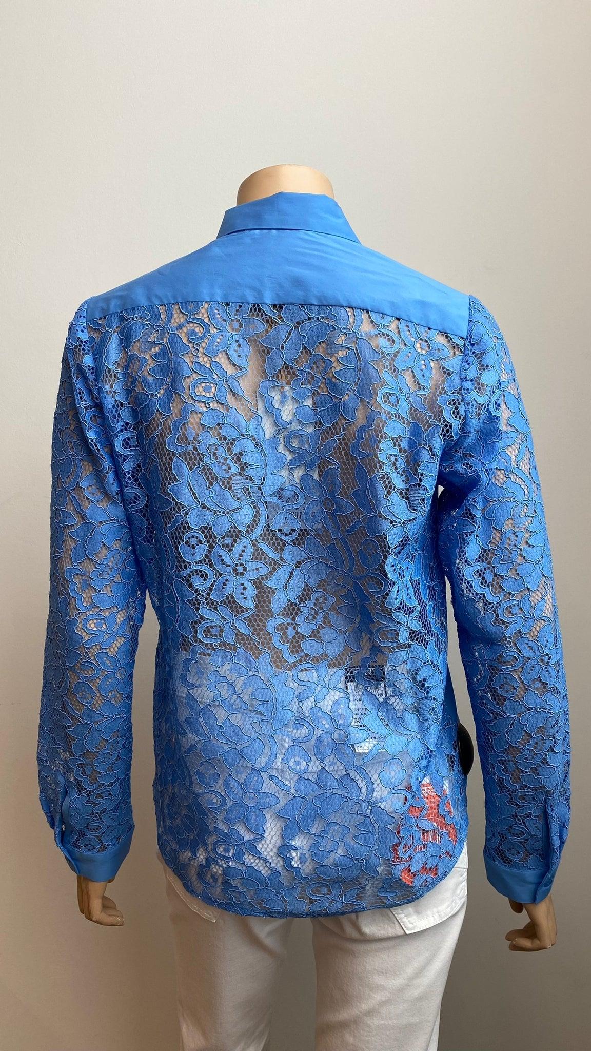 Bloes Bleekblauw Leonie De Paris ( Ruby Kant/Lichtblauw ) - Delaere Womenswear