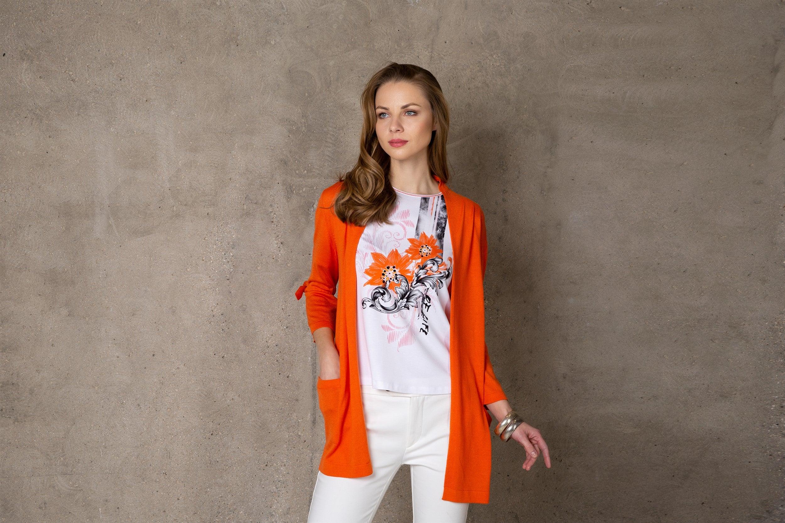 Giletpull Oranje Passioni ( 3086 Orange ) - Delaere Womenswear