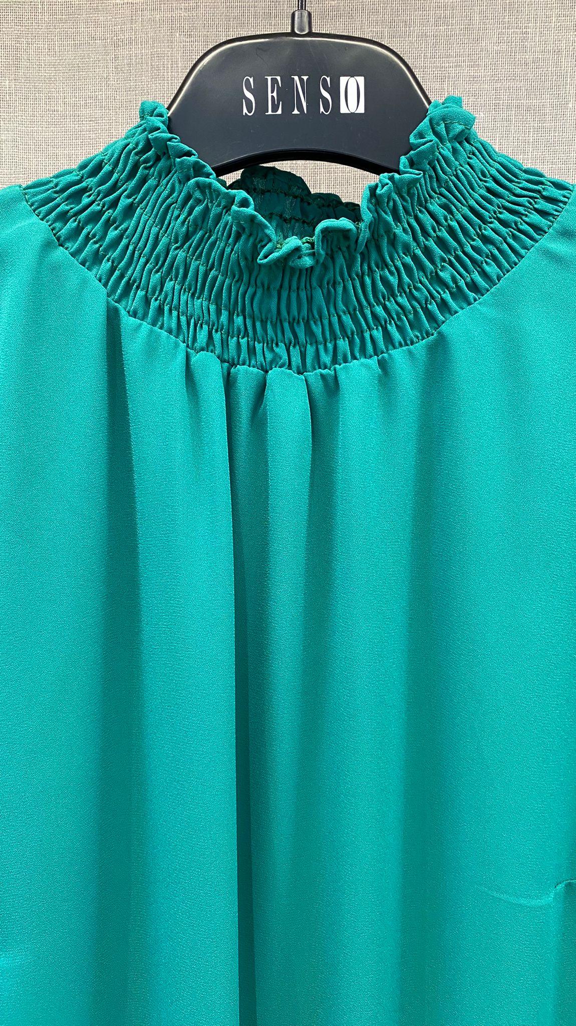 Kleedje Groen Senso ( 8740 Charly/Green ) - Delaere Womenswear